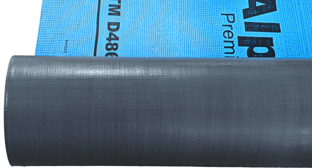 AlphaShield roll unrolled blue showing transparent, background, photograph, DutchTech-Compressed