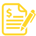 Icon Quote-contract transparent and yellow small, DutchTech-Compressed