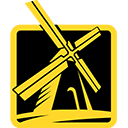 DutchTech Windmill logo black, transparent and yellow tiny, DutchTech-Compressed