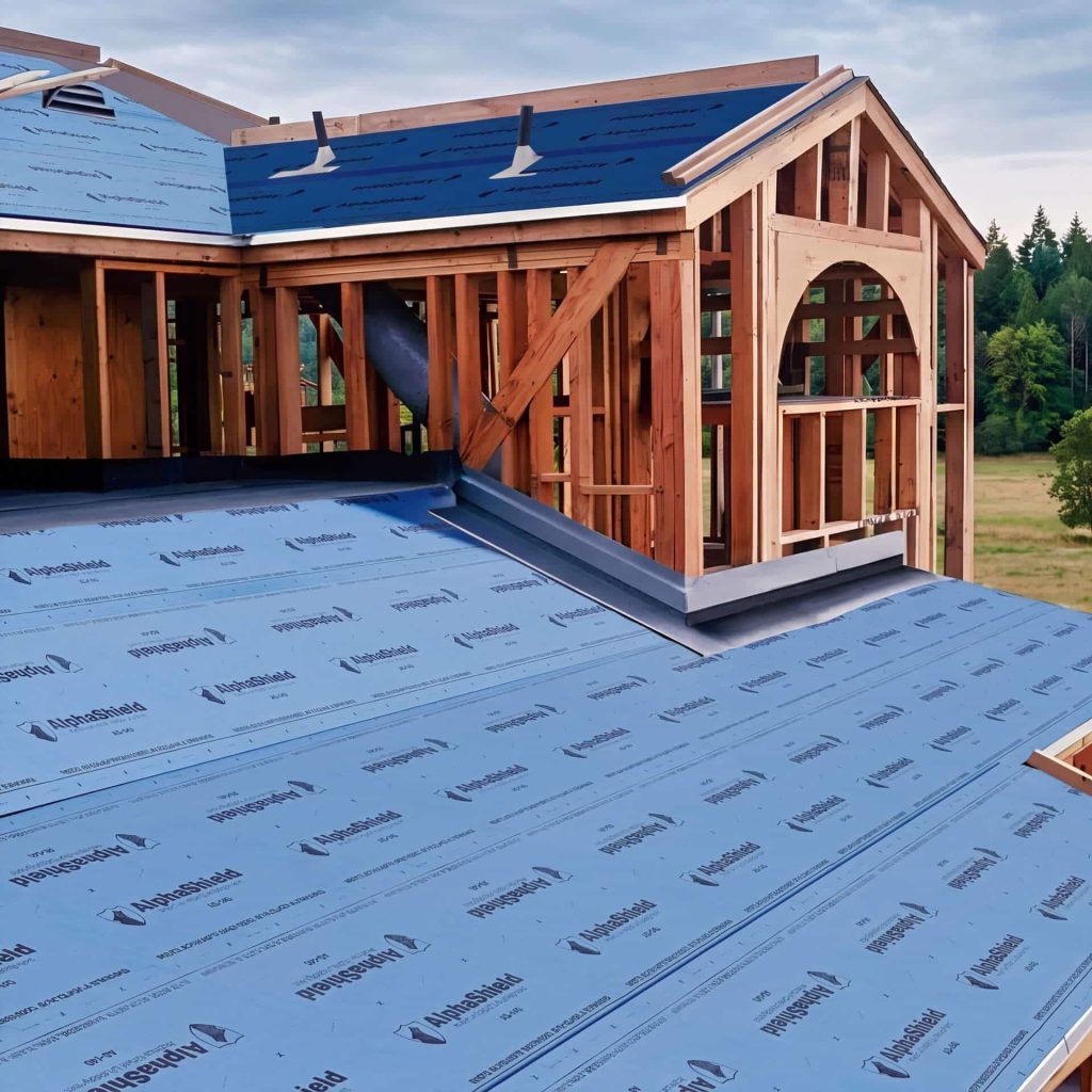 Alphashield on wood framed house photograph 3D edited, AI edited DutchTech-Compressed